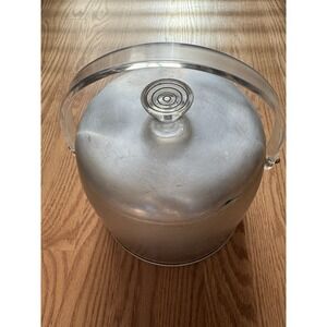 KROMEX Aluminum‎ Ice Bucket With Lucite Handle MCM 50s/60s
